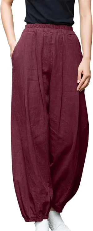 Linen Pants for Women Tall Long Pant Trousers with Pocket Casual Loose Pants Linen Blend Pants Linen Outfit