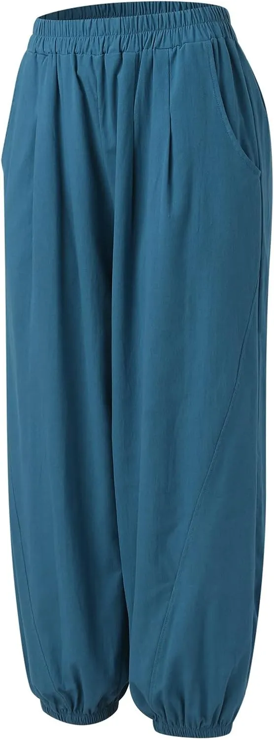 Linen Pants for Women Tall Long Pant Trousers with Pocket Casual Loose Pants Linen Blend Pants Linen Outfit