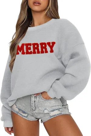 LOMON Crewneck Sweatshirt for Women Casual Oversized Pullover Hoodies Long Sleeve Fleece Tops Sweater