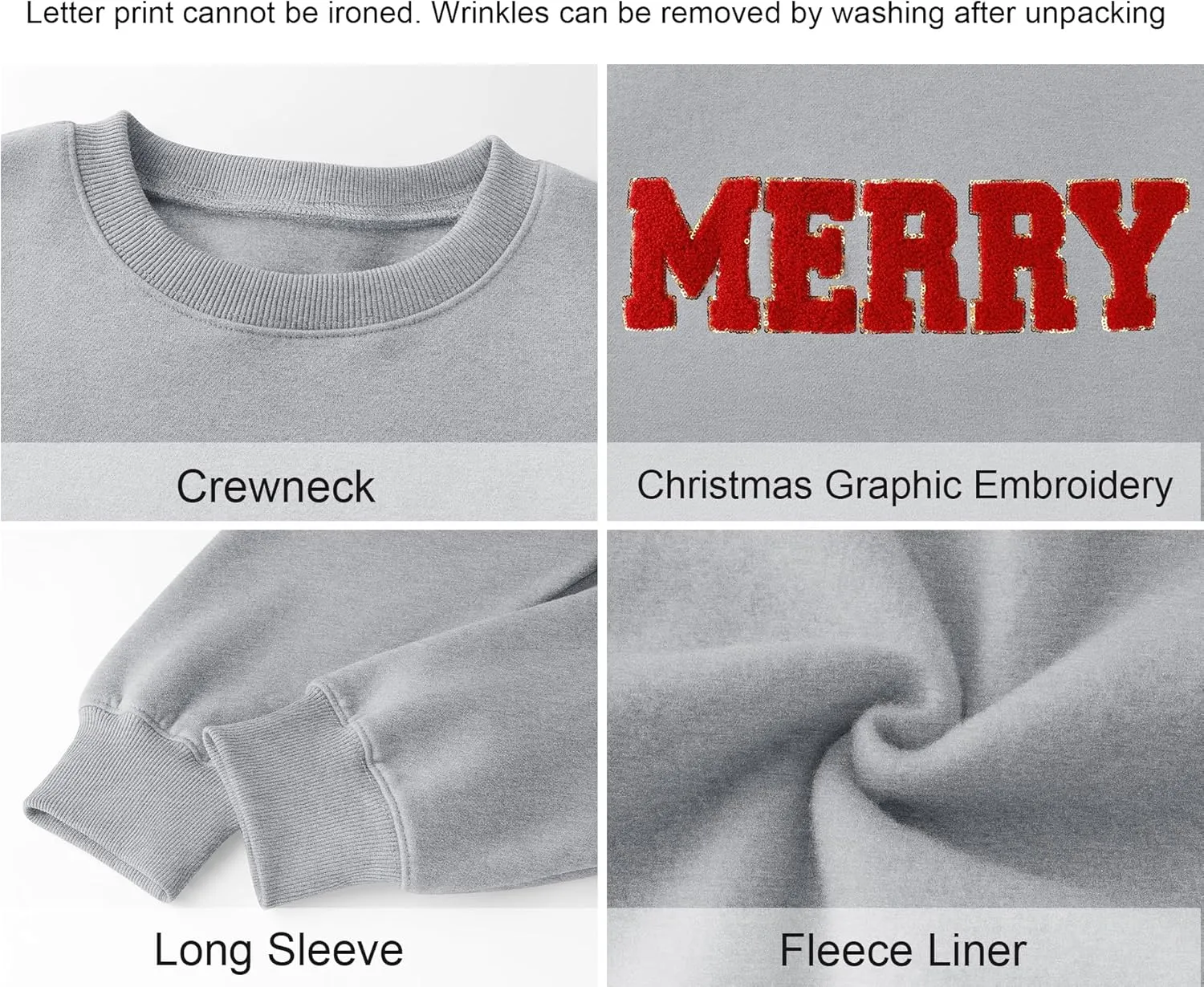 LOMON Crewneck Sweatshirt for Women Casual Oversized Pullover Hoodies Long Sleeve Fleece Tops Sweater