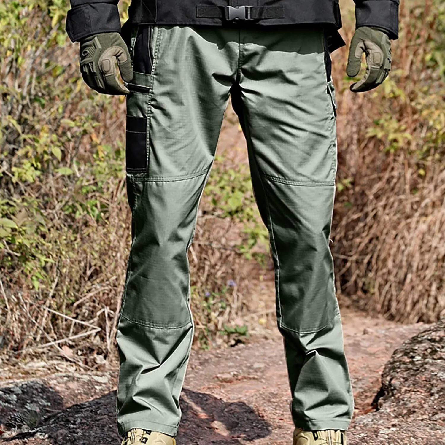 Lounge Cotton Cargo Pants for Men Baggy Tactical Combat Work Pants 2025 Spring Fashion Outdoor Trousers with Pockets