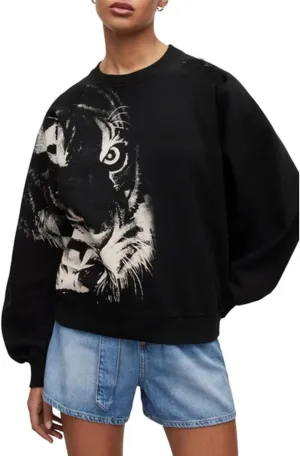 Meiweileya Womens Y2k Usa Star Graphic Print Oversized Sweatshirts Vintage Striped Tiger Aesthetic Hoodies Doop Tops