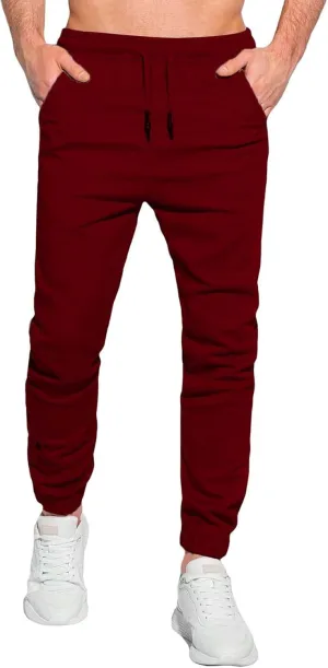 Mens Casual Chino Pants Elastic Waist Solid Color Classic Slim Fit Stretch Work Pants Fashion Sport Business Office Trousers