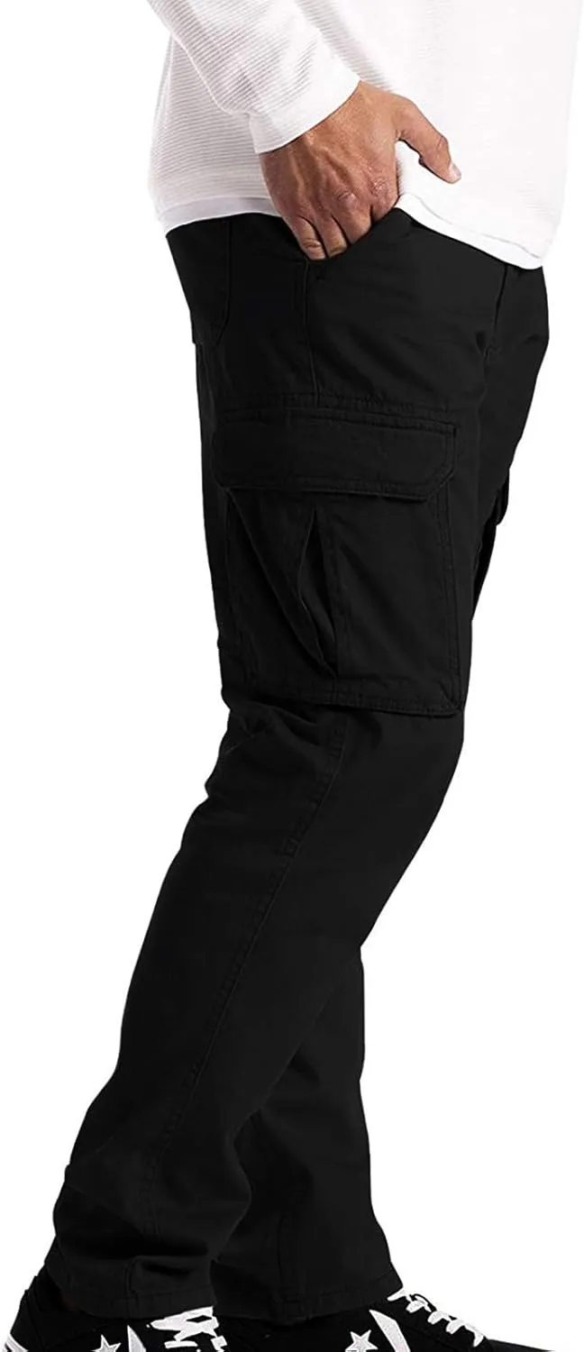 Men's Cotton Casual Cargo Work Pants Cotton Cargo Pants Gym Sweatpants Hiking Tactical Pants with Multi Pockets
