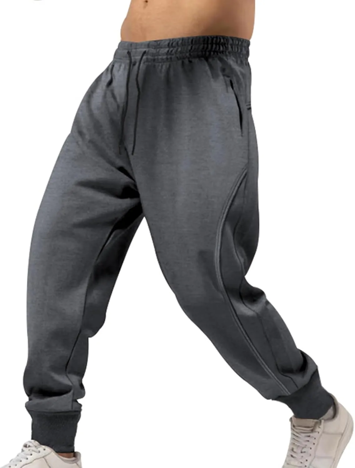 Men's Jogger Sweatpants Drawstring Waist Sports Pants Slim Fit Active Sweatpants Outdoor Athletic Pants with Pockets