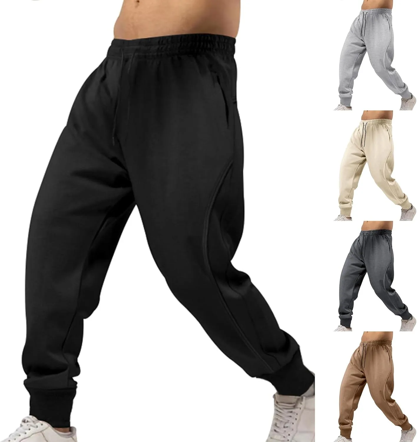 Men's Jogger Sweatpants Drawstring Waist Sports Pants Slim Fit Active Sweatpants Outdoor Athletic Pants with Pockets