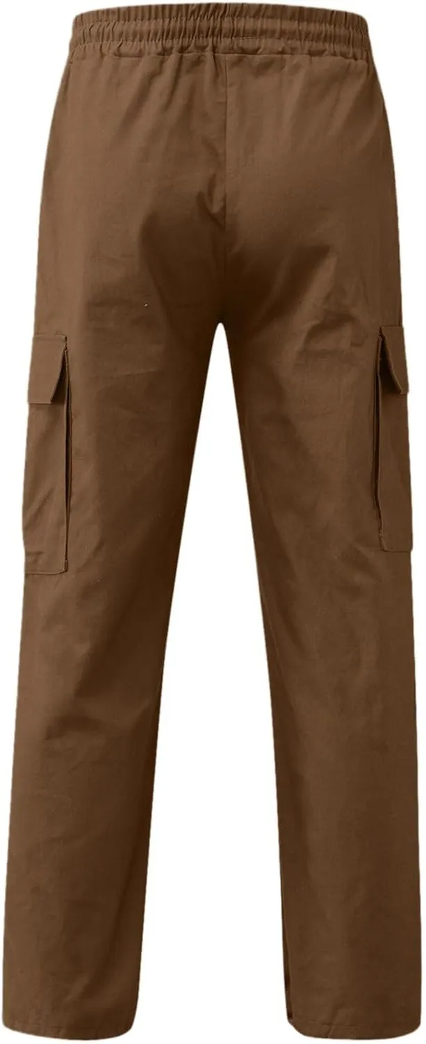 Mens Summer Lightweight Pants Loose Fit Straight Leg Sweatpants Cargo Pant with Pocket Casual Sports Outdoor Athletic Trouser