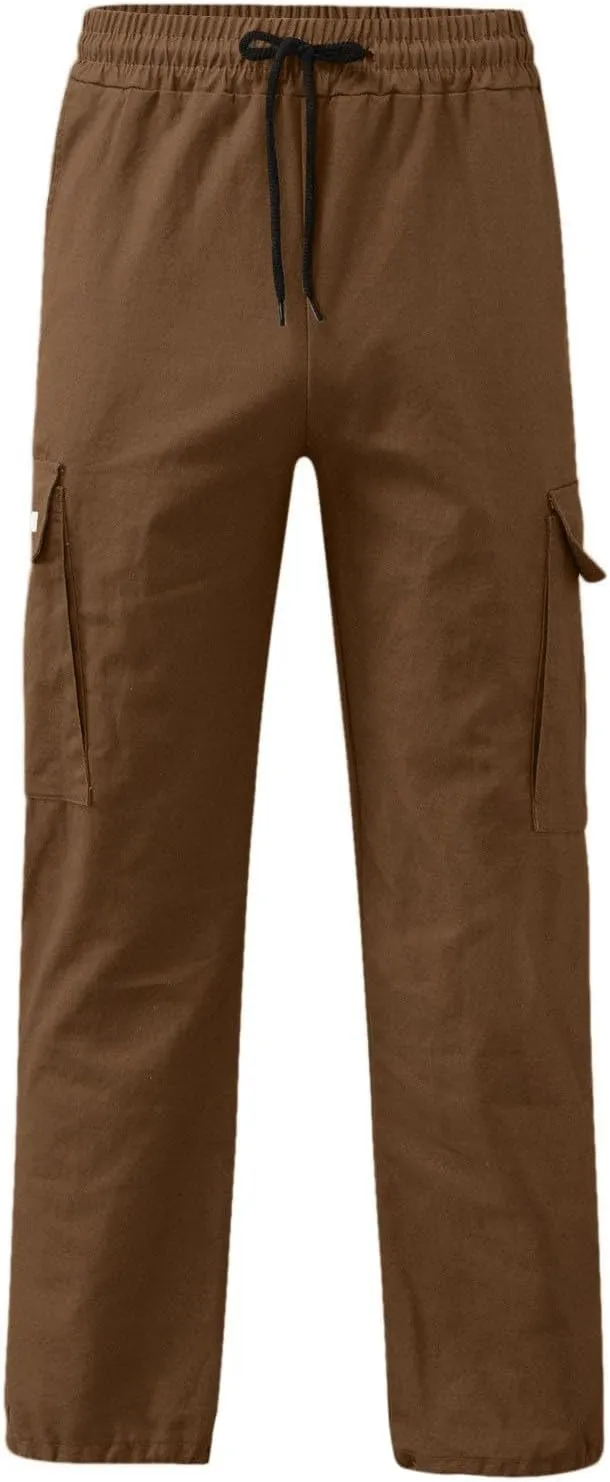 Mens Summer Lightweight Pants Loose Fit Straight Leg Sweatpants Cargo Pant with Pocket Casual Sports Outdoor Athletic Trouser