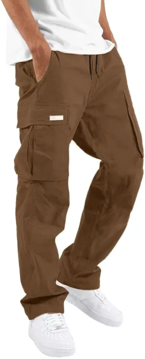 Mens Summer Lightweight Pants Loose Fit Straight Leg Sweatpants Cargo Pant with Pocket Casual Sports Outdoor Athletic Trouser