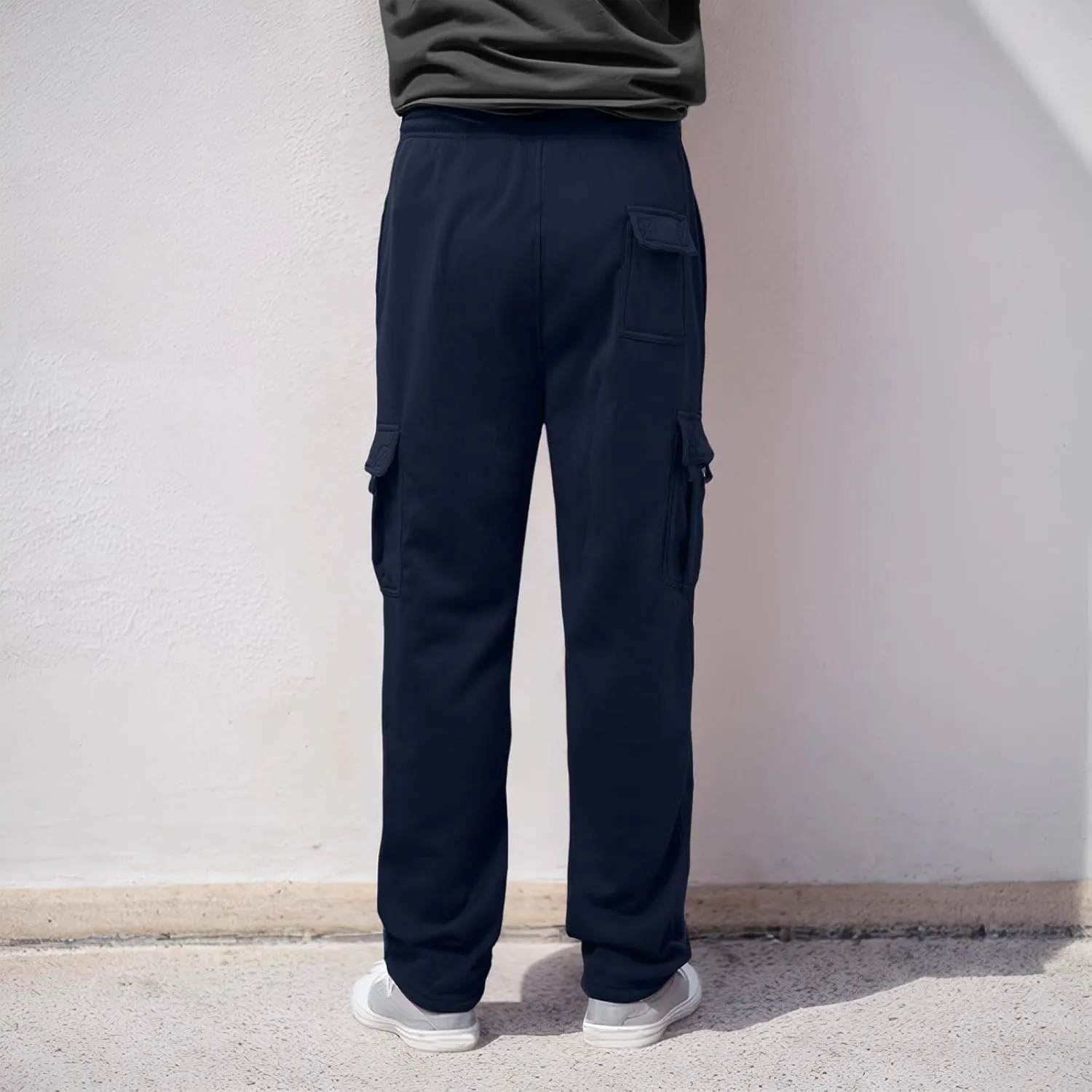 Mens Sweatpants Drawstring Elastic Waist Wide Leg Pant Loose Fit Baggy Pants Hiking Hunting Work Trousers