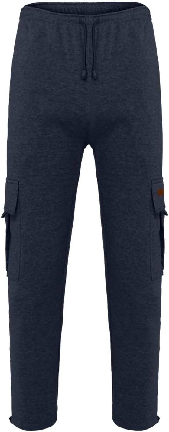 Mens Sweatpants Drawstring Elastic Waist Wide Leg Pant Loose Fit Baggy Pants Hiking Hunting Work Trousers