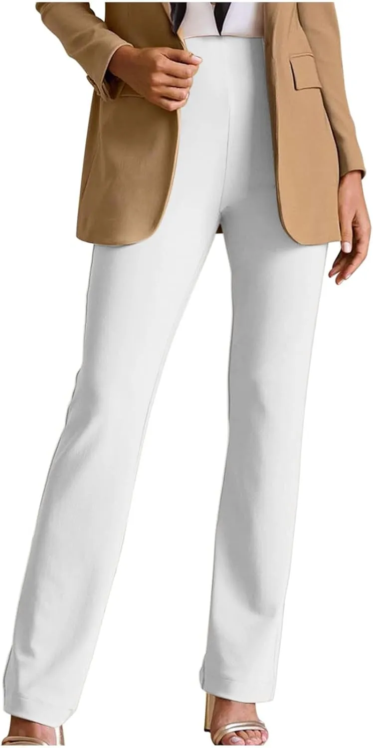 MINzYI Dress Pants Women High Waist Bootcut Office Work Trousers Stretch Comfy Business Casual Flare Suit Pants with Pockets