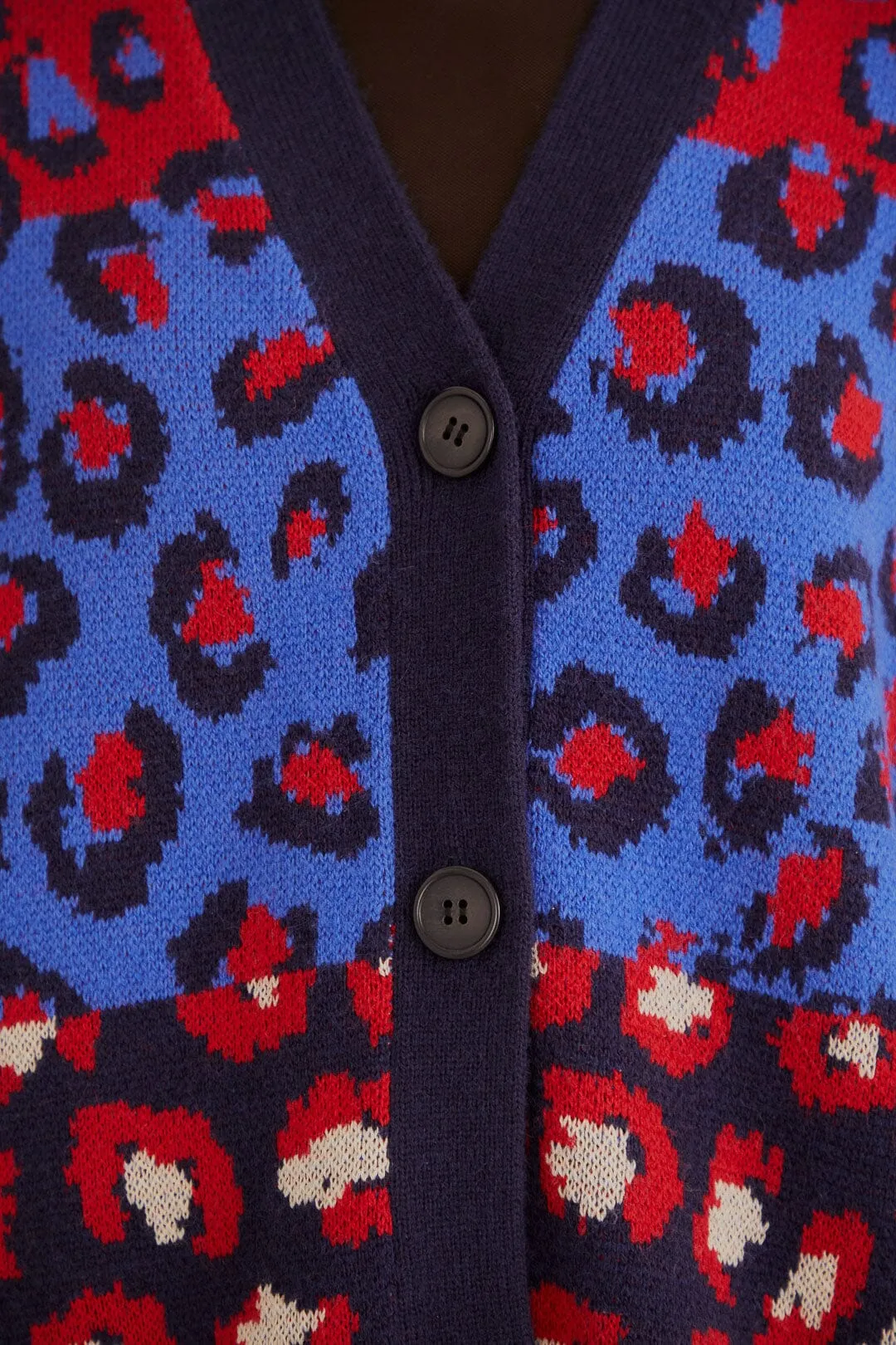 Mixed Leopards Knit Cardigan
