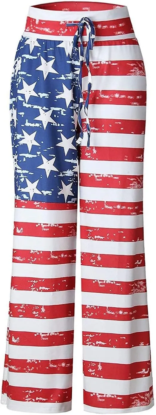 NEWCOSPLAY Women's Comfy Pajama Pants Casual Drawstring Palazzo Lounge Wide Leg Pants