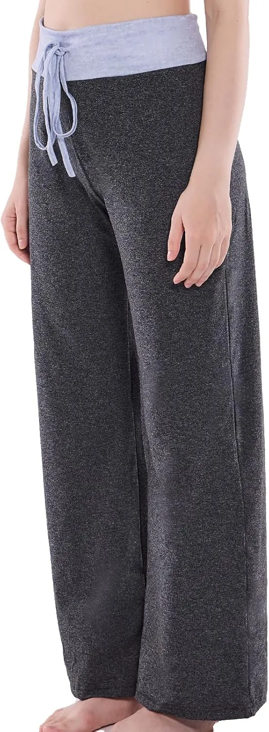 NEWCOSPLAY Women's Comfy Pajama Pants Casual Drawstring Palazzo Lounge Wide Leg Pants