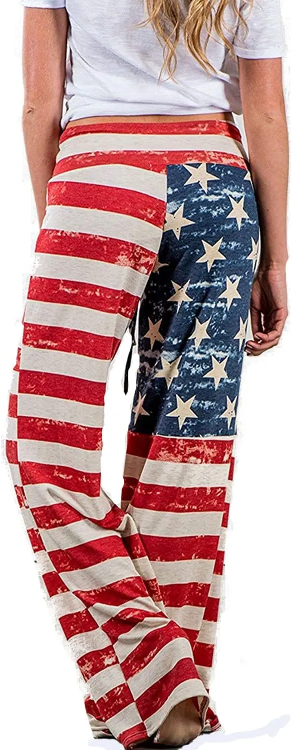 NEWCOSPLAY Women's Comfy Pajama Pants Casual Drawstring Palazzo Lounge Wide Leg Pants