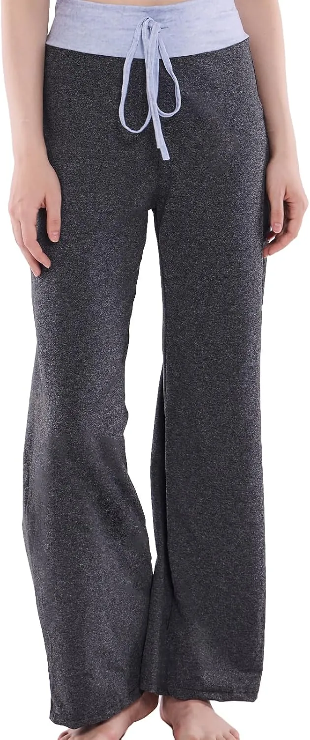 NEWCOSPLAY Women's Comfy Pajama Pants Casual Drawstring Palazzo Lounge Wide Leg Pants