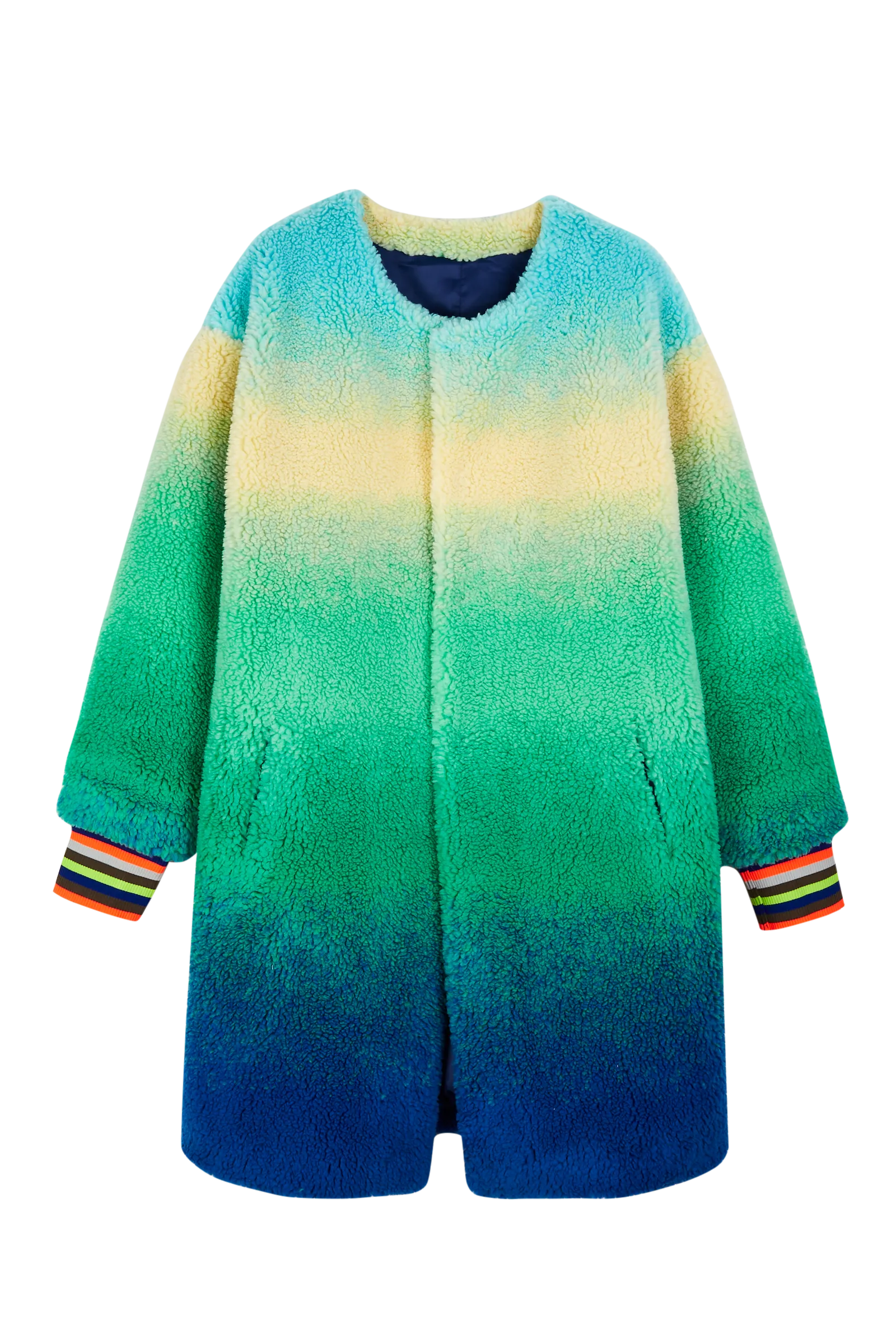 Ombré Faux Shearling Coat