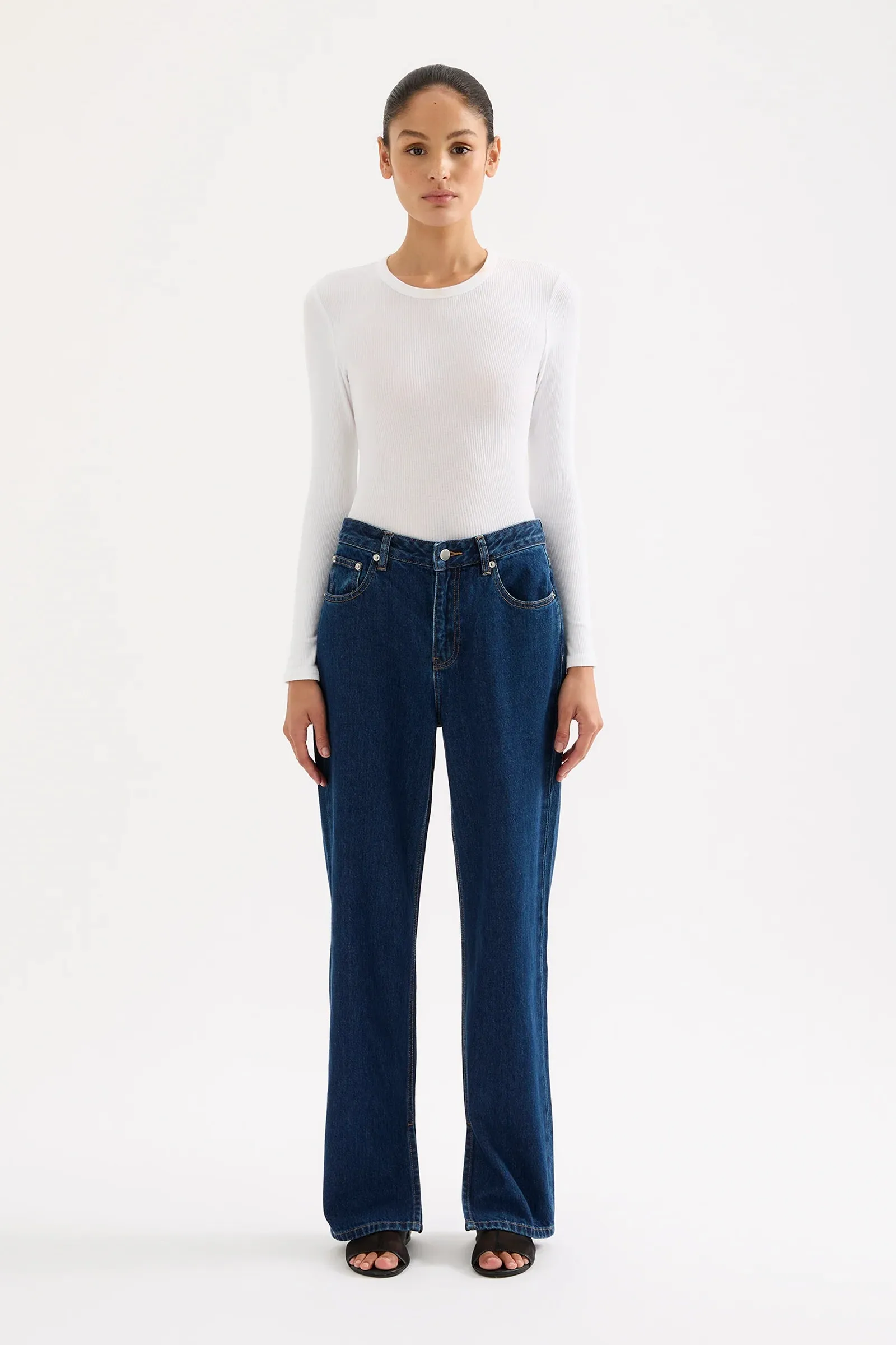Organic Split Hem Jean Force Blue