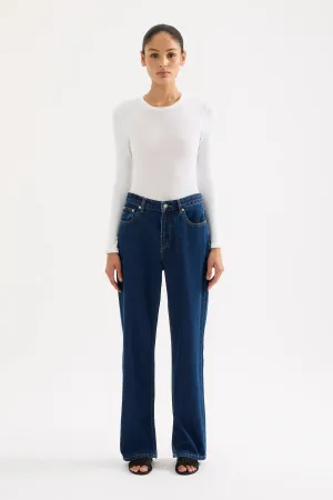 Organic Split Hem Jean Force Blue