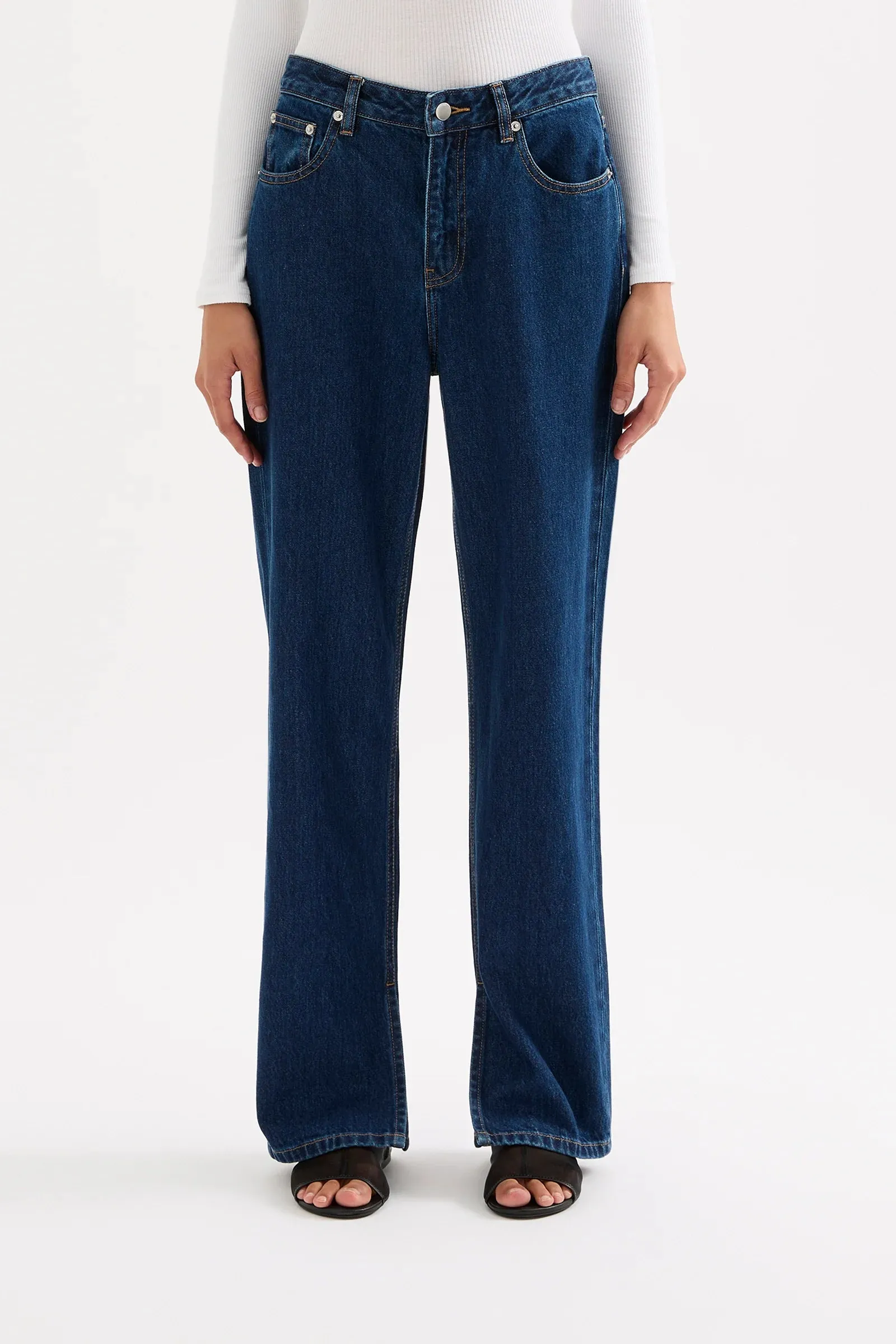Organic Split Hem Jean Force Blue