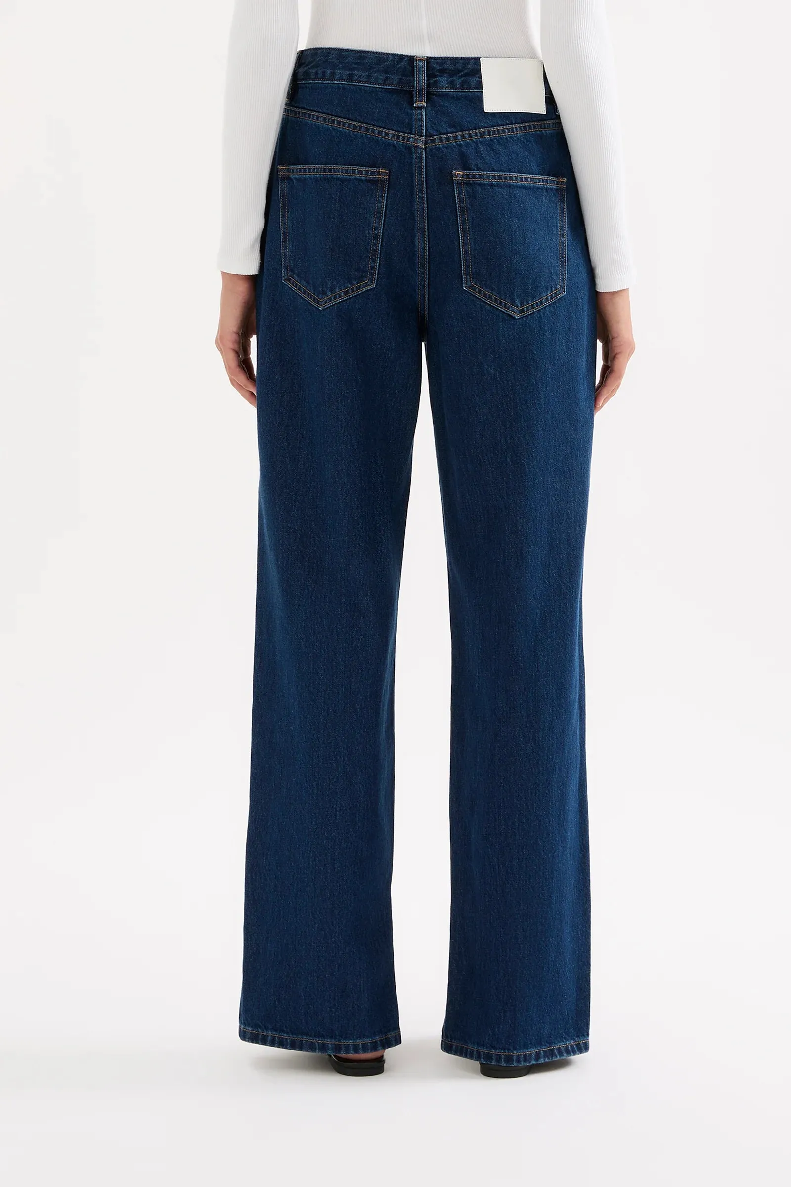 Organic Split Hem Jean Force Blue