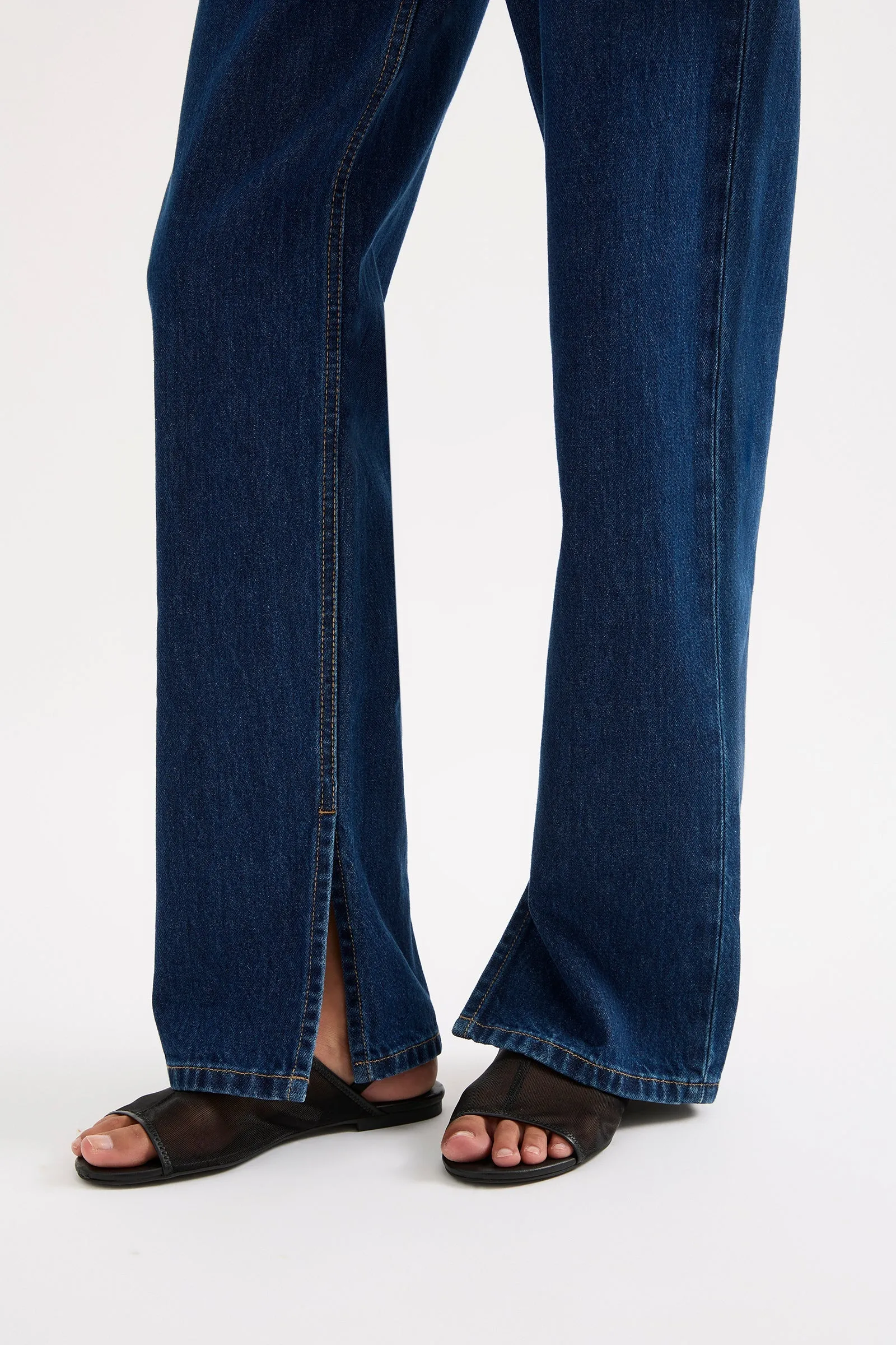 Organic Split Hem Jean Force Blue