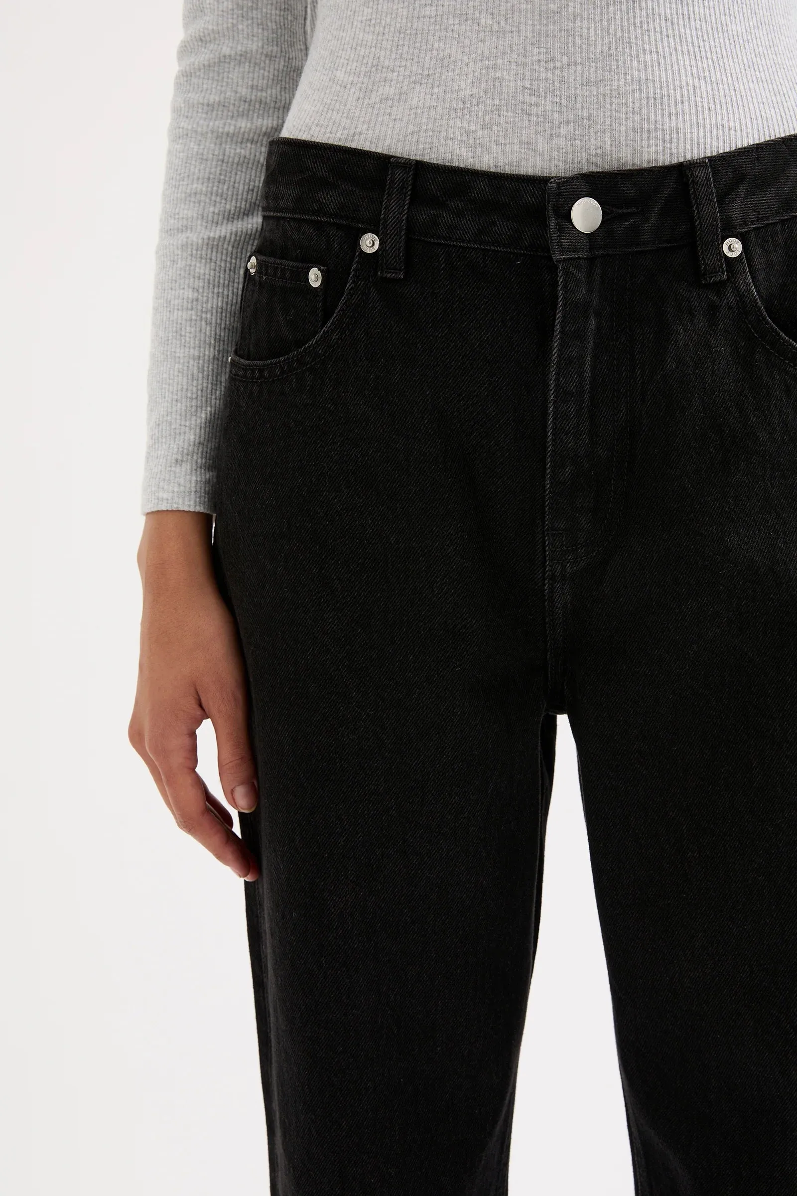 Organic Split Hem Jean Vintage Black