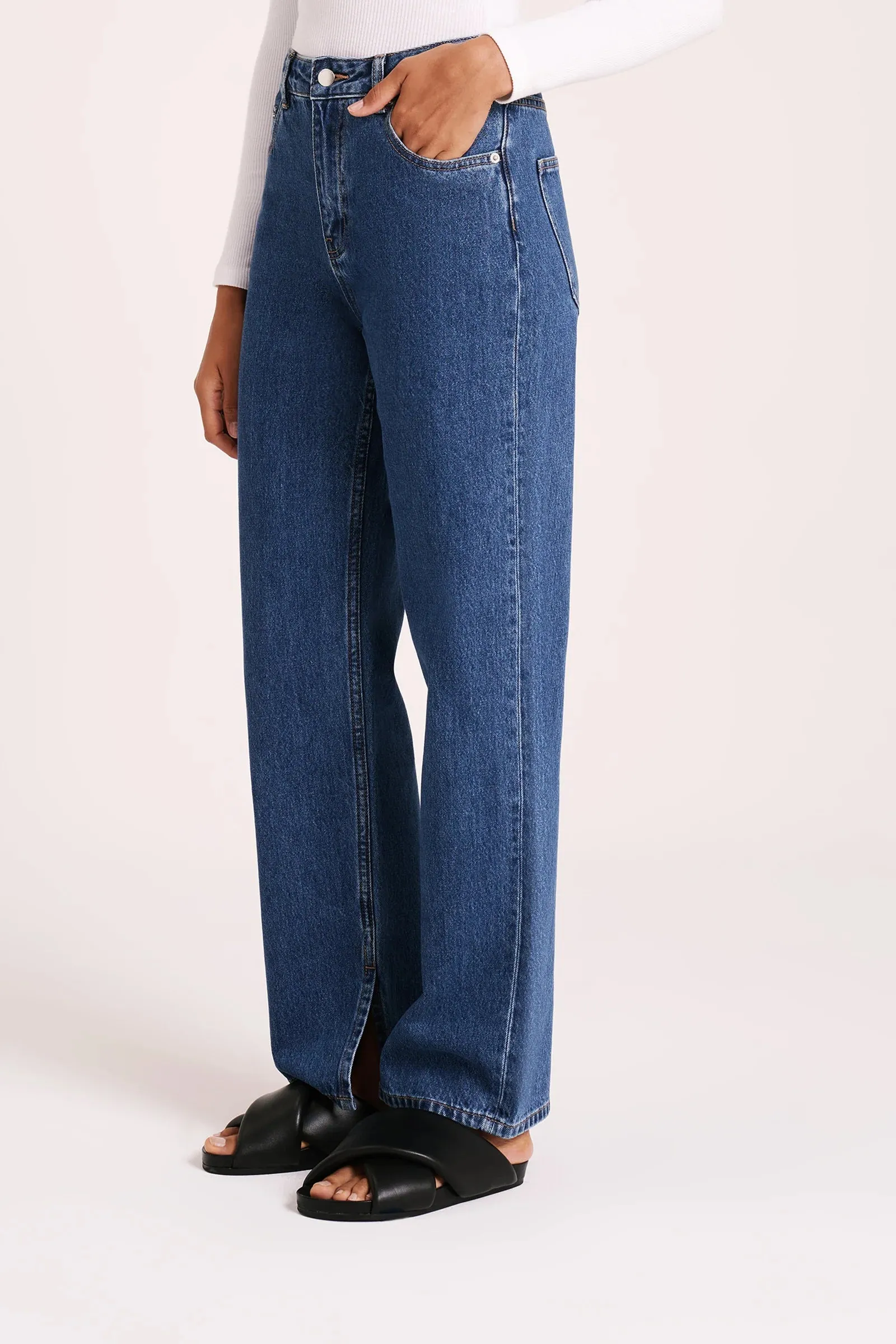Organic Split Hem Jean Vintage Blue