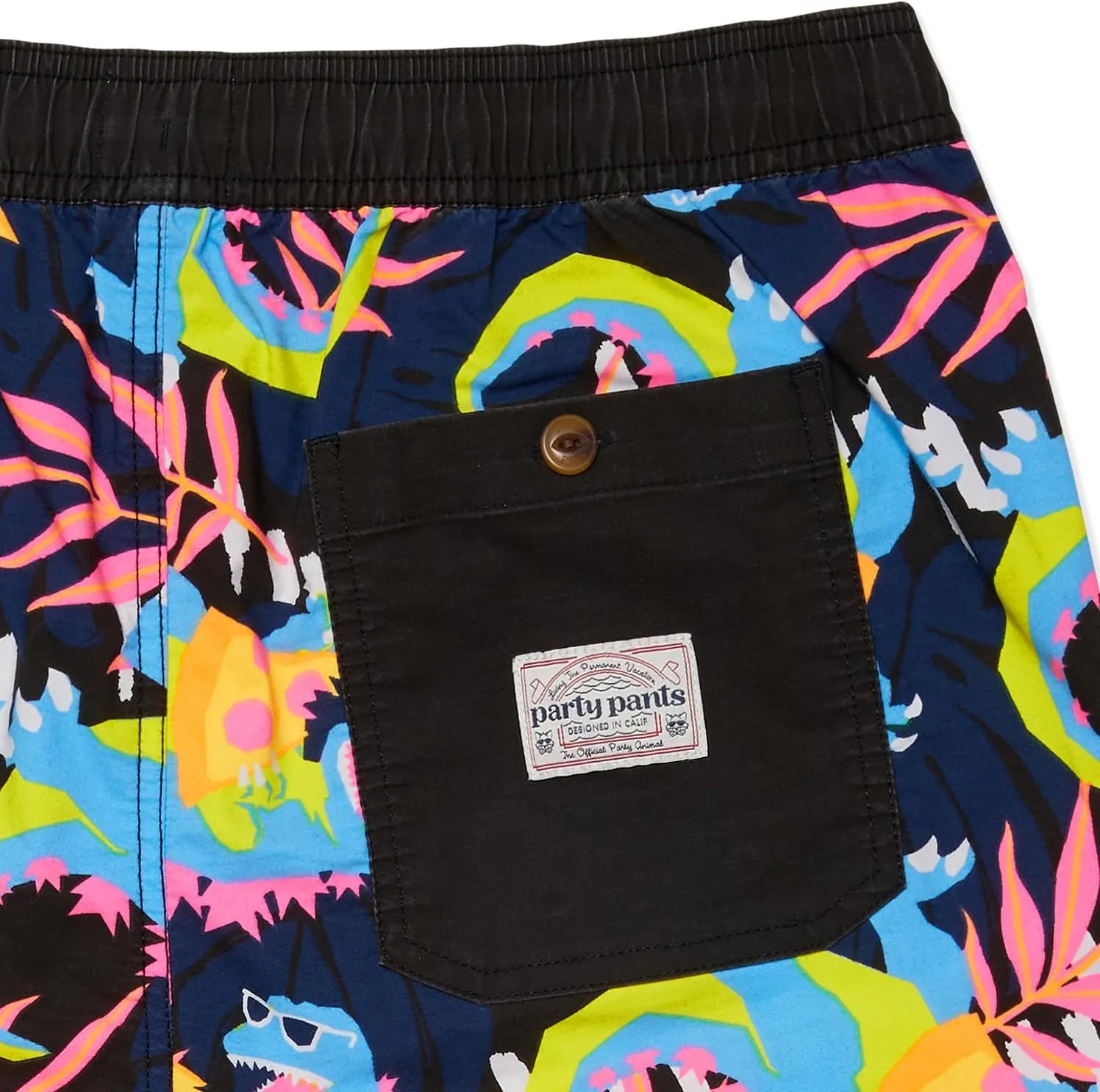 Party Pants USA Mens Swim Trunks, Characters, Stretch Swimming Board Shorts, 5.5 Inseam