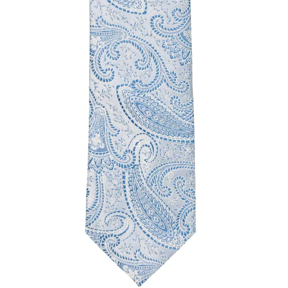 Pastel Blue Clara Paisley Extra Long Necktie