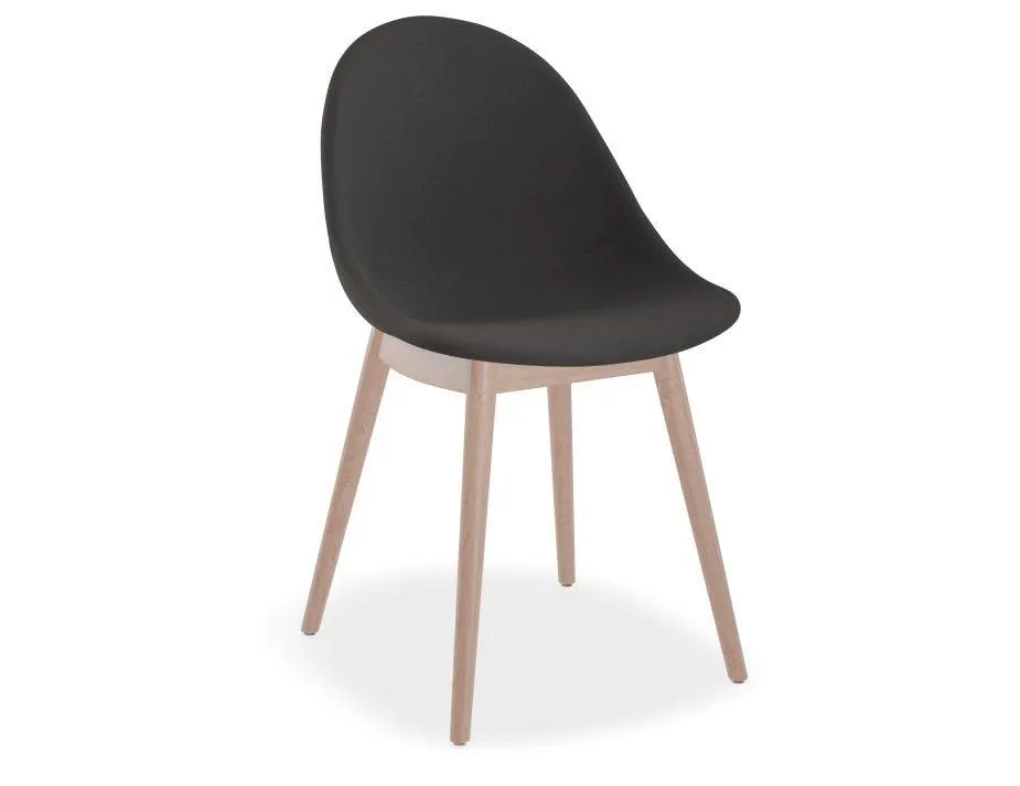 Pebble Anthracite Fabric Upholstered Chair - 4 Post - Black