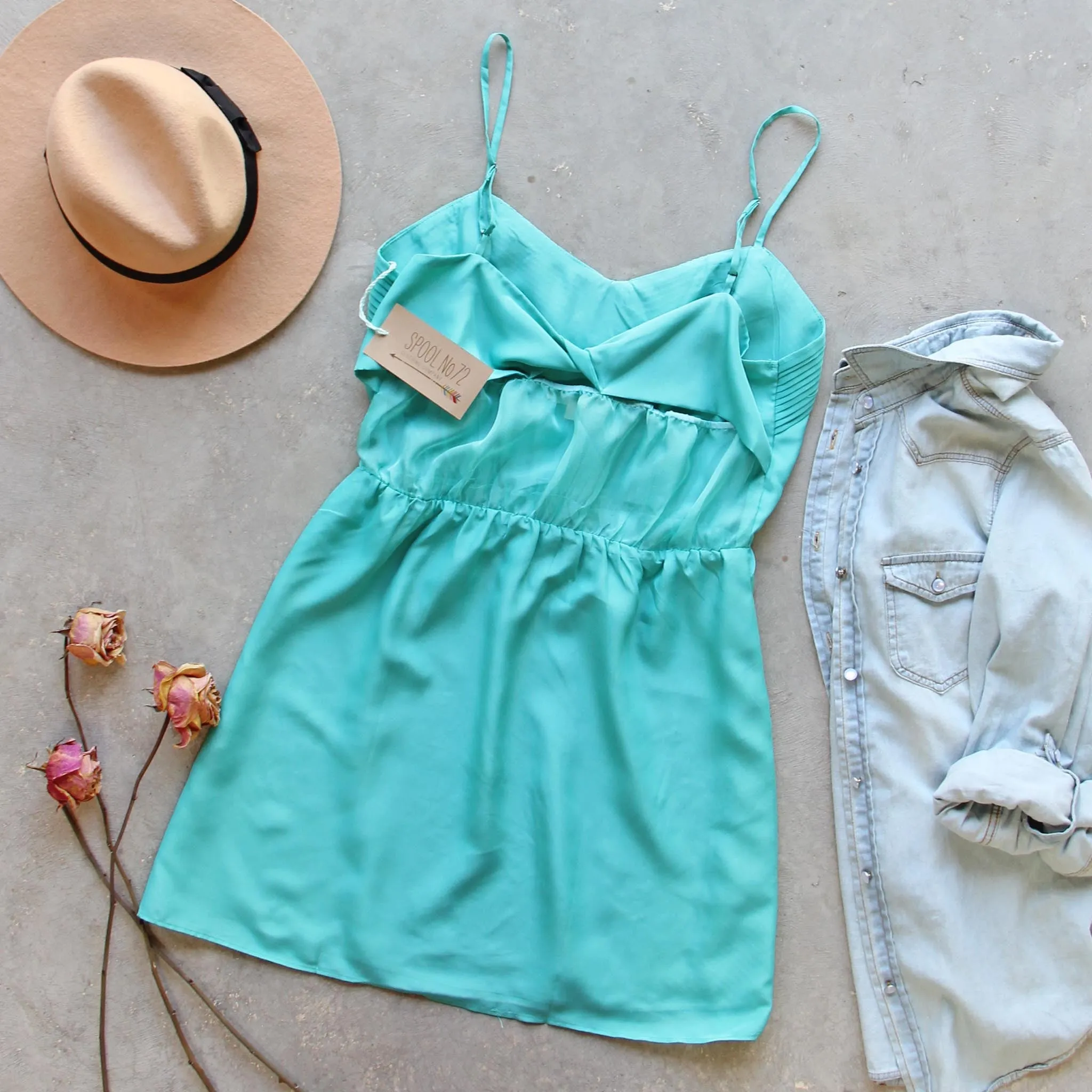 Pin & Hem Dress in Turquoise