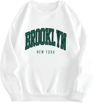 QYZ-Top Women's Oversized Los Angeles California Sweatshirt Funny Long Sleeve Lightweight Fleece Pullover Tops