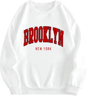 QYZ-Top Women's Oversized Los Angeles California Sweatshirt Funny Long Sleeve Lightweight Fleece Pullover Tops