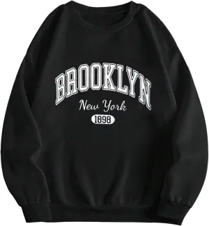 QYZ-Top Women's Oversized Los Angeles California Sweatshirt Funny Long Sleeve Lightweight Fleece Pullover Tops