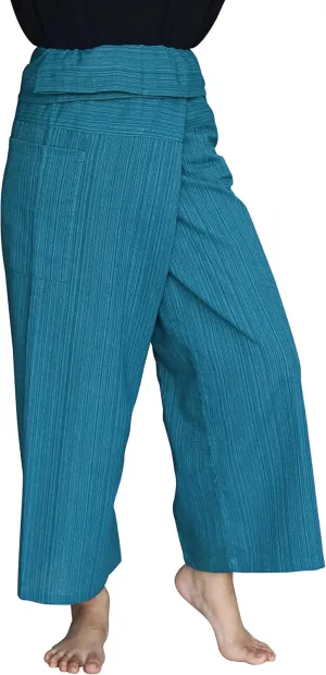 RaanPahMuang Striped Thai Fisherman Pants Men Women Loose Yoga Pirate Harem