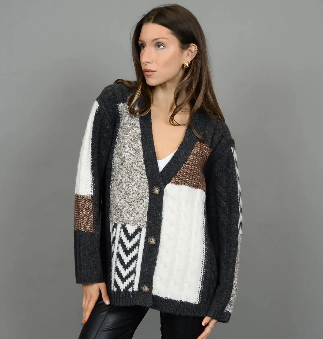 RD STYLE LUDMILA LS V-NECK CARDIGAN