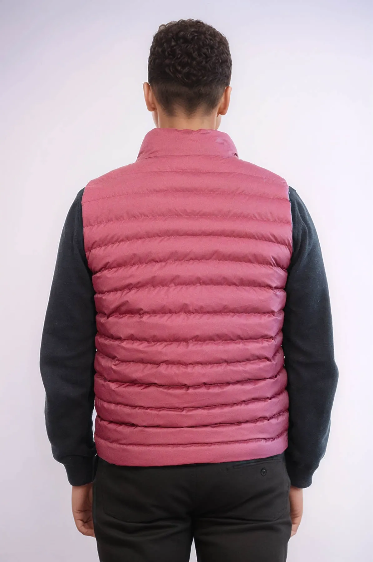 Reversible Puffer Burgundy Men Down Vest - Wessi