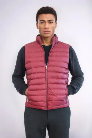 Reversible Puffer Burgundy Men Down Vest - Wessi