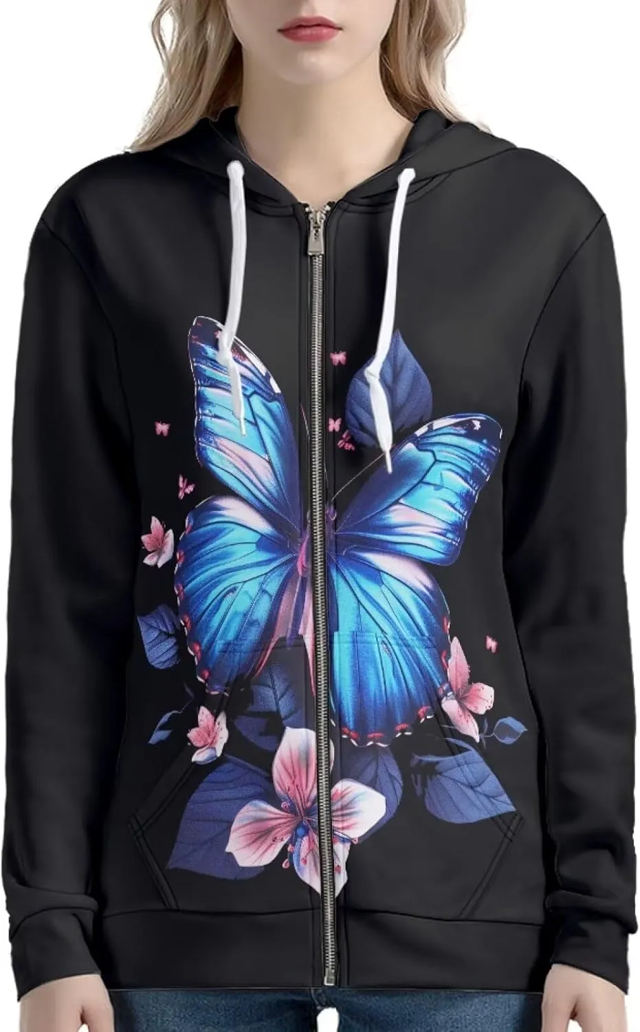 Showudesigns Women's Clothing Zip Up Hoodies XS-5XL Fashion Sweatshirts Clothes Fall Pullover Tops