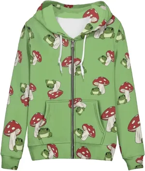 Showudesigns Women's Clothing Zip Up Hoodies XS-5XL Fashion Sweatshirts Clothes Fall Pullover Tops