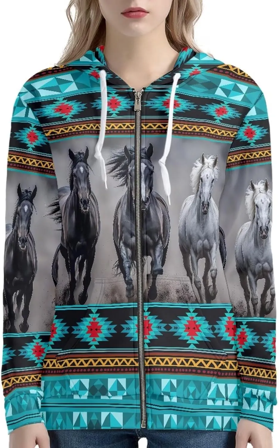 Showudesigns Women's Clothing Zip Up Hoodies XS-5XL Fashion Sweatshirts Clothes Fall Pullover Tops