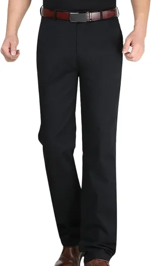 Slim Fit Dress Pants for Men 2023 Fashion Causal Flat Front Solid Straight Legs Regular Fit Buckle Zipper Trouser