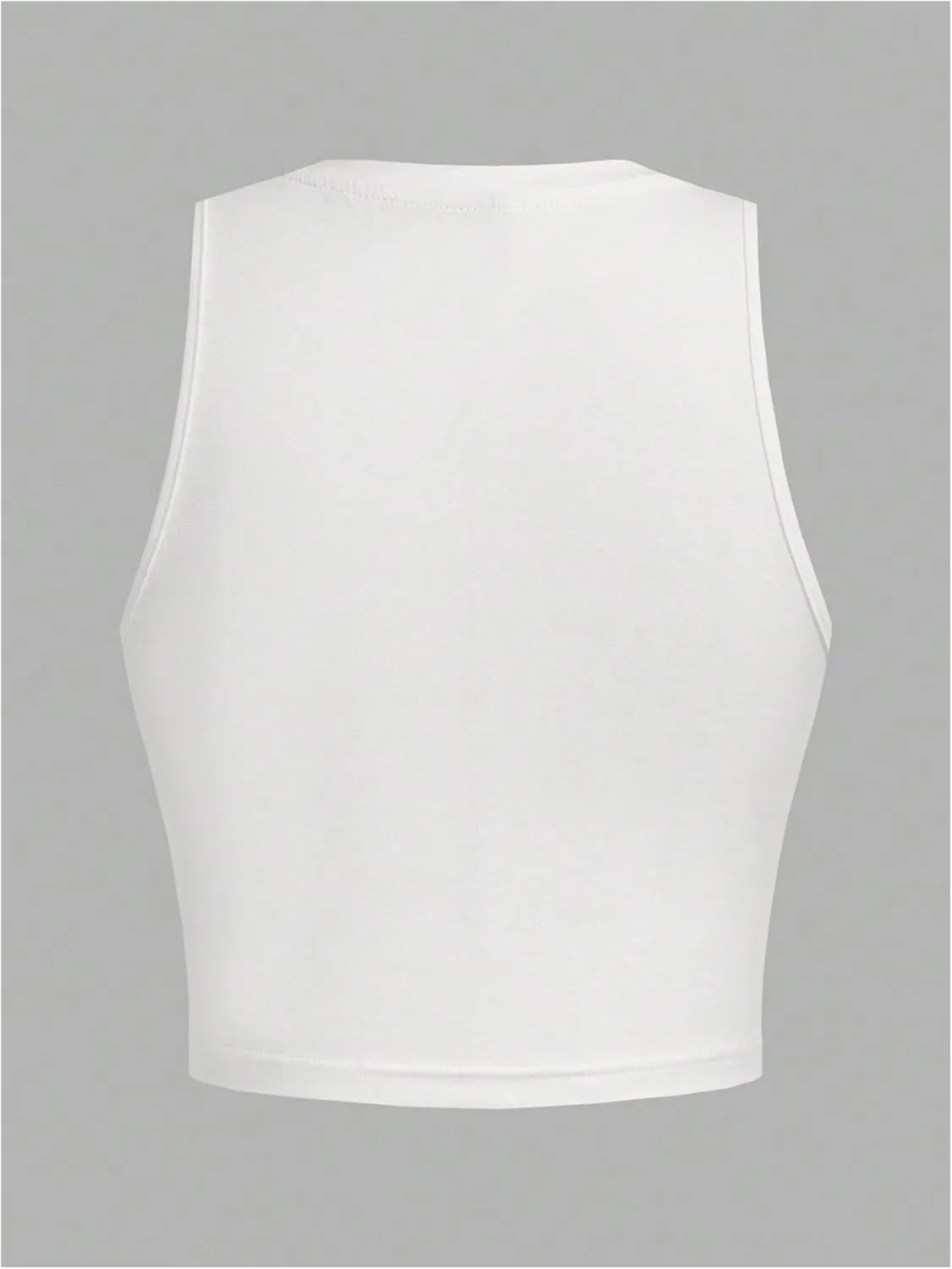 SOLY HUX Women's Letter Graphic Tank Top Notched V Neck Sleeveless Summer Crop Tops Streetwear