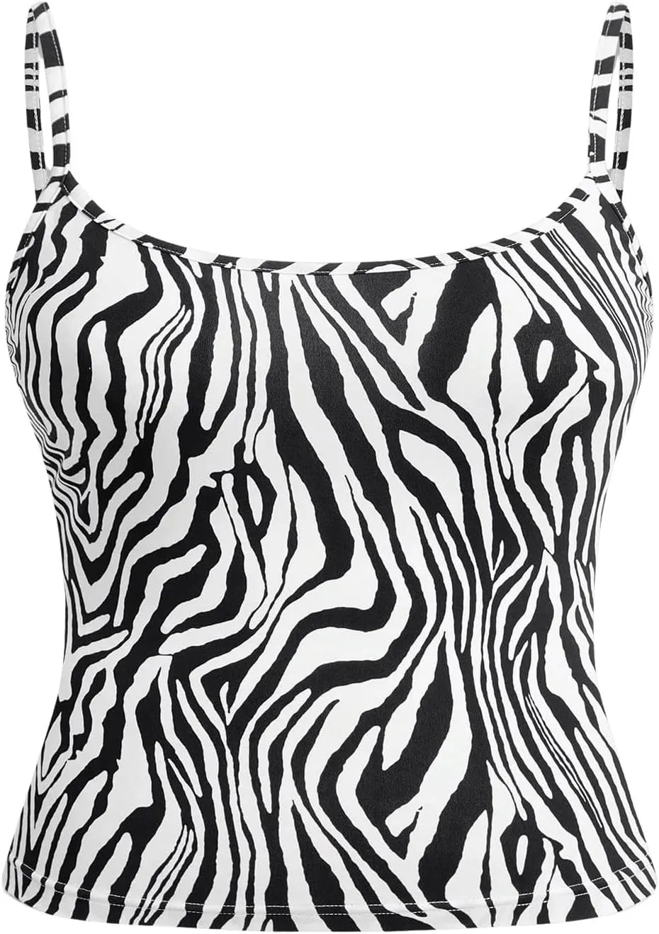 SOLY HUX Women's Plus Size Summer Cami Tops 4 Packs Spaghetti Strap Fitted Crop Top Leopard Print Y2k Camisole