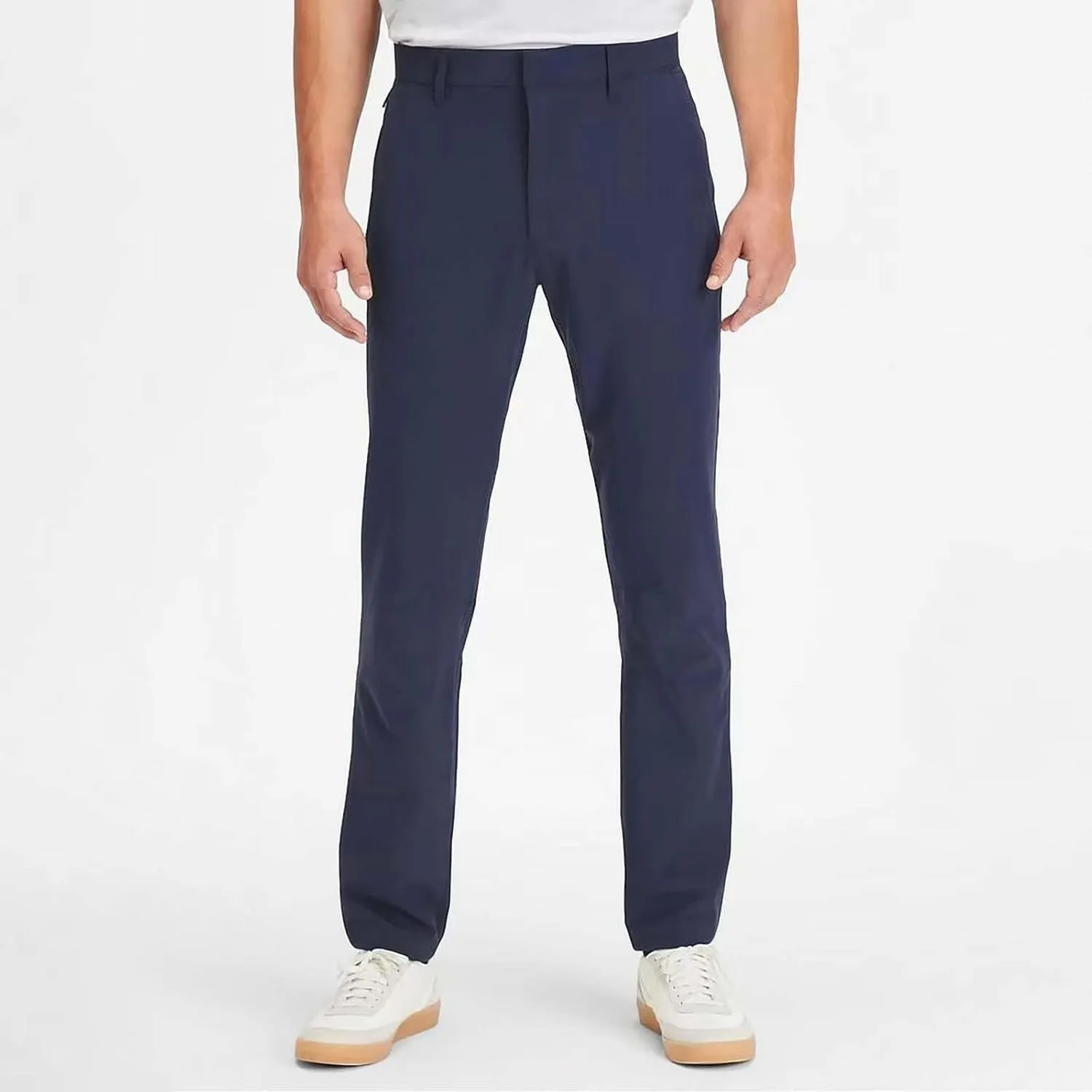 Suit Pants Mens Slim Fit Stretch Flat-Front Chino Golf Trousers Formal Casual Business Office Work Commute Pants with Pockets