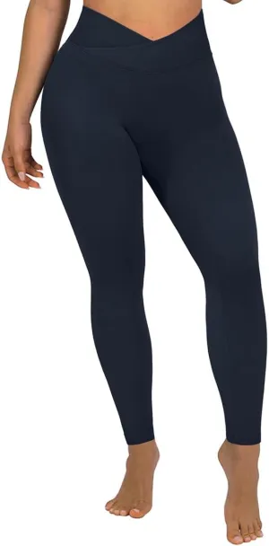 SUUKSESS Women Crossover Seamless Leggings Butt Lifting High Waisted Workout Yoga Pants