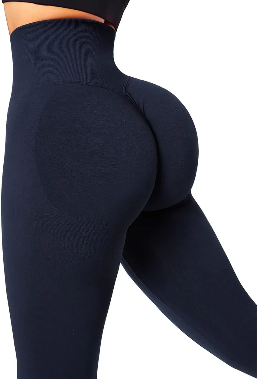 SUUKSESS Women Crossover Seamless Leggings Butt Lifting High Waisted Workout Yoga Pants