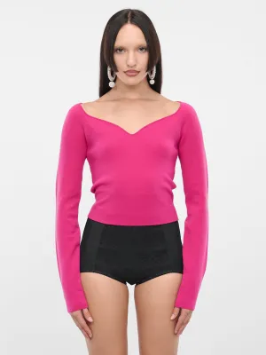 Sweetheart Knit Top (AMPU002ML0528-U2743-FUXIA)